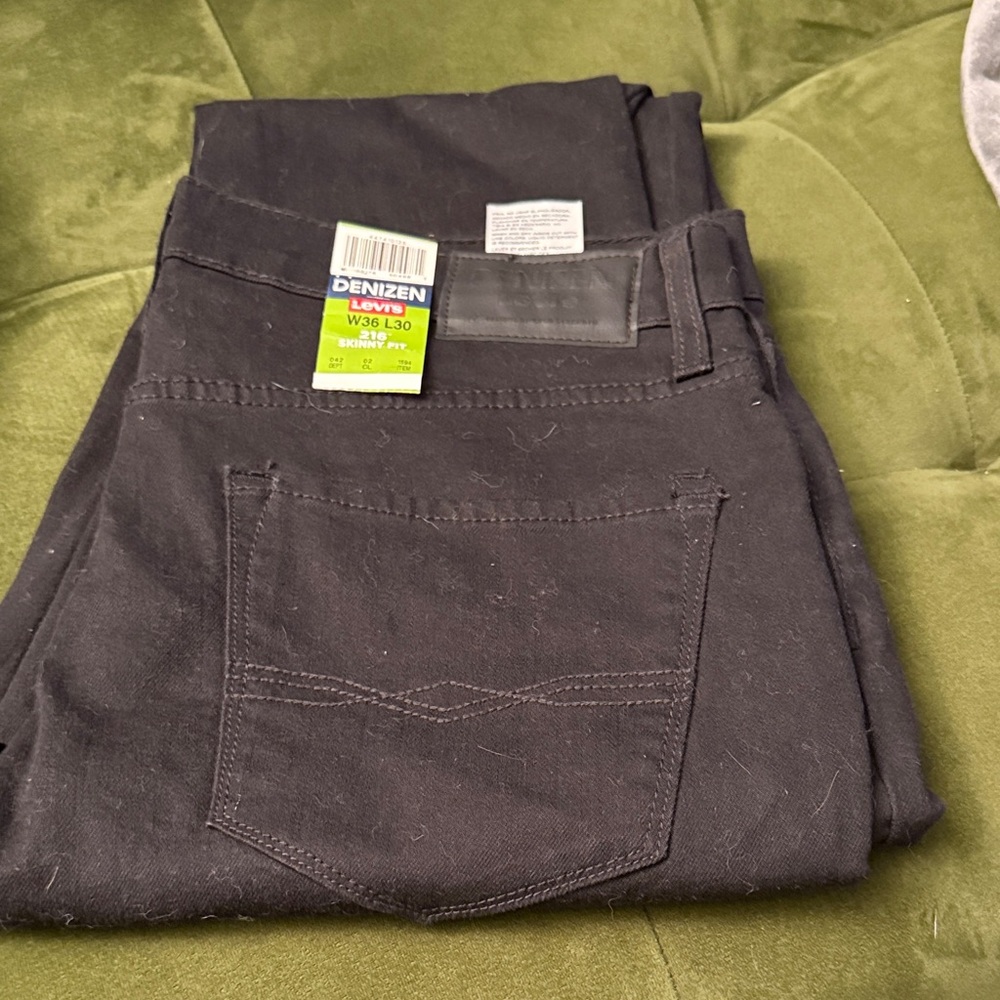 Denizen 216 skinny fit from Levi's Men's Dark black Slim Straight Jeans 36x30
